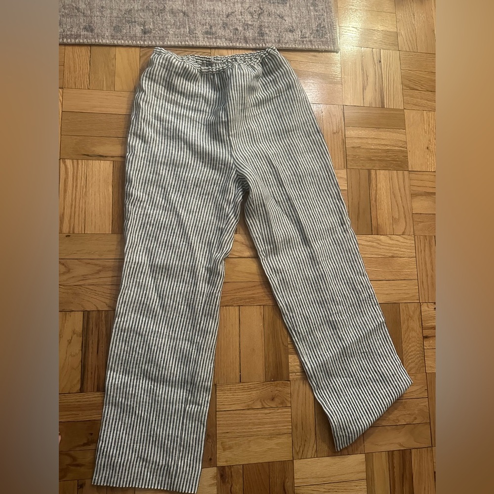 Reformation Black and White Striped Women's linen Pants